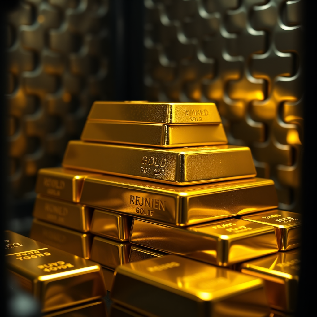 Gold bullion bars photo